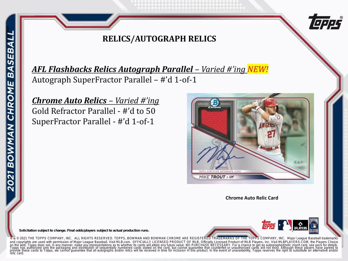 2021 Bowman Chrome Baseball HTA Choice Box